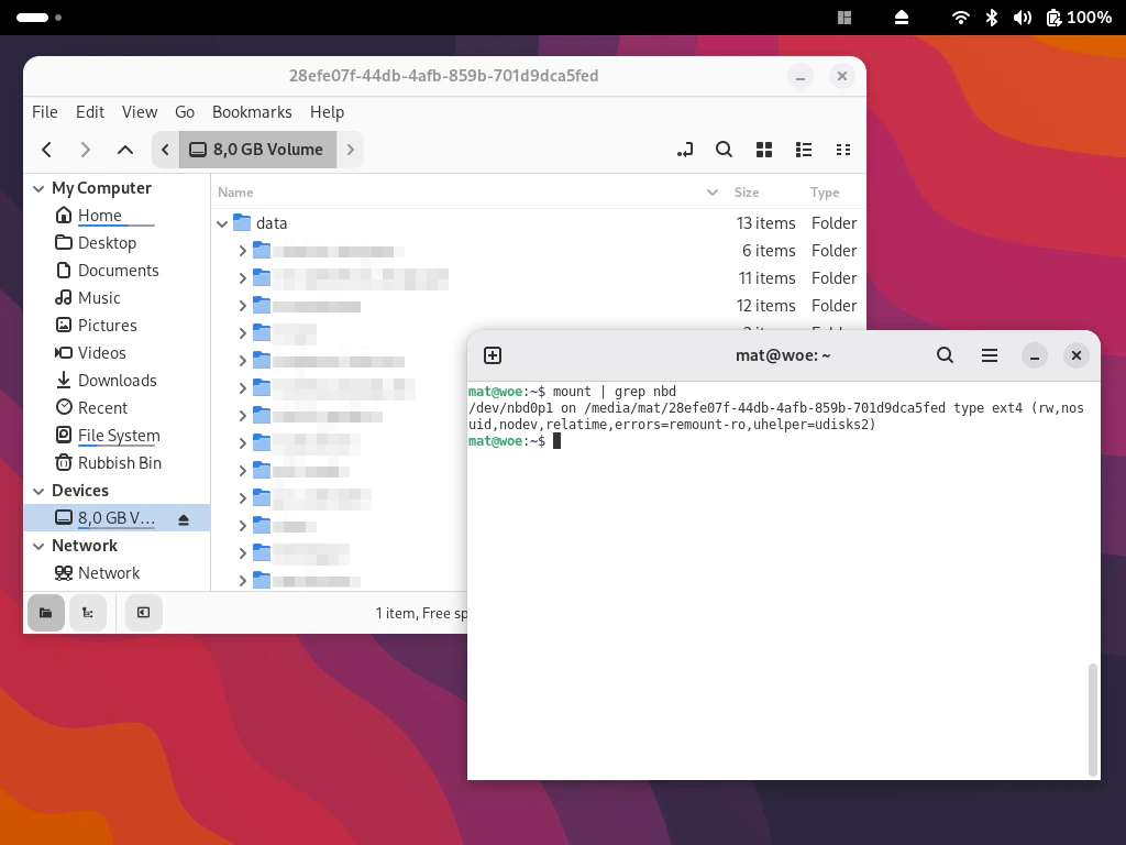Using virtual disk image (host)
